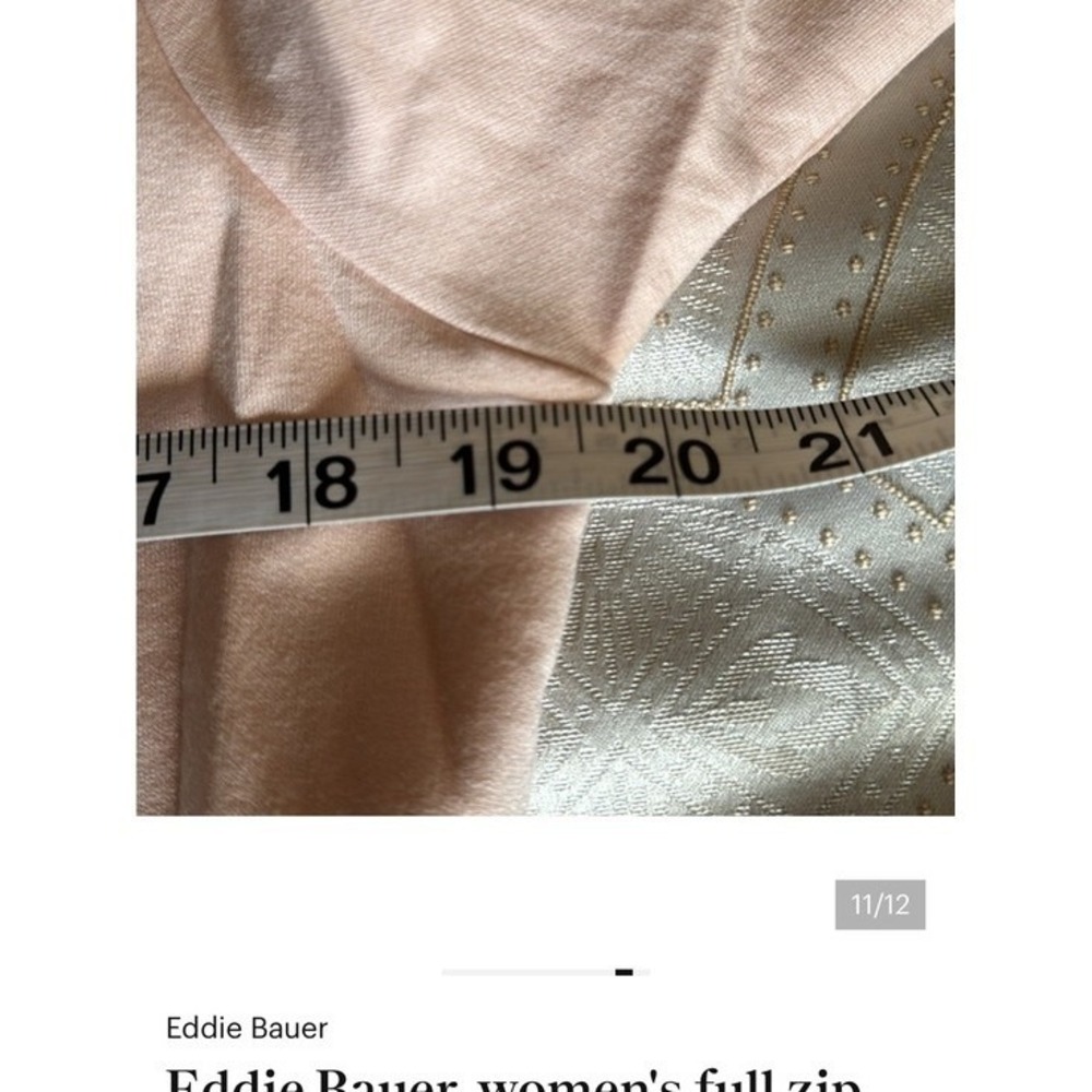 Eddie Bauer, women's full zip hoodie. Pink. Ultrasoft. 4-way stretch. XS - Picture 7 of 8